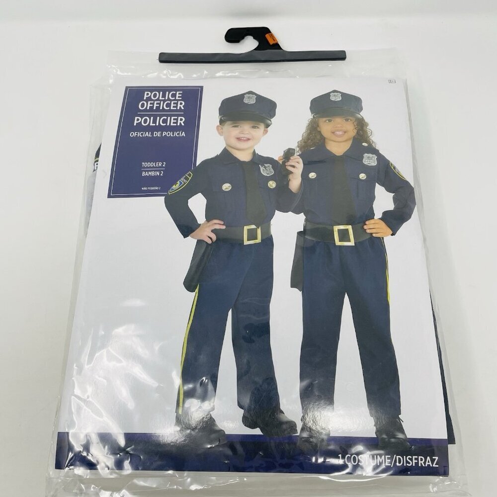 Police Officer Toddler Boys Size‎ 2T Halloween Hero Dress Up Costume in Blue 459 - Picture 2 of 7